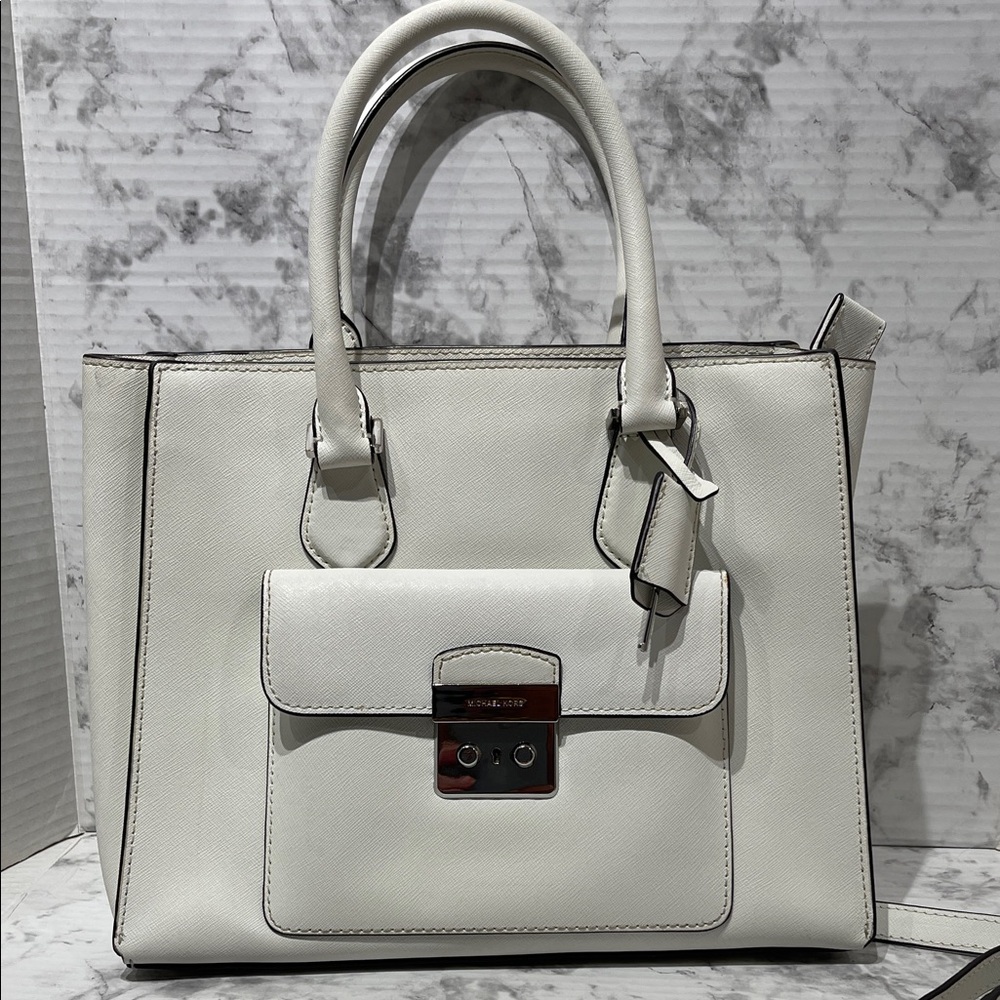 Michael Kors White Bridgette Medium handbag
